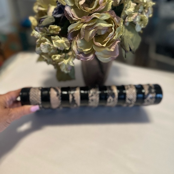 Giuseppe Zanotti Clutch Handbag Purse Black Crocodile Texture Authentic Rare - Picture 4 of 9